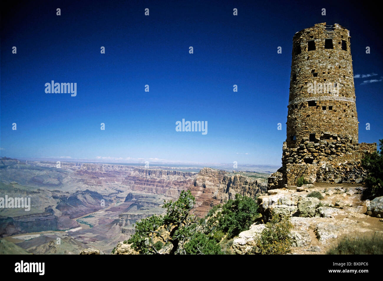 Torre di Colorado e una ampia vista del Parco Nazionale del Grand Canyon, Arizona, Stati Uniti. Foto Stock