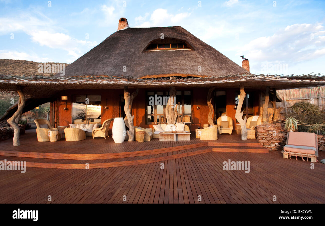 Un Lodge at Tswalu nel Kalahari, Sud Africa la più grande riserva privata. Foto Stock