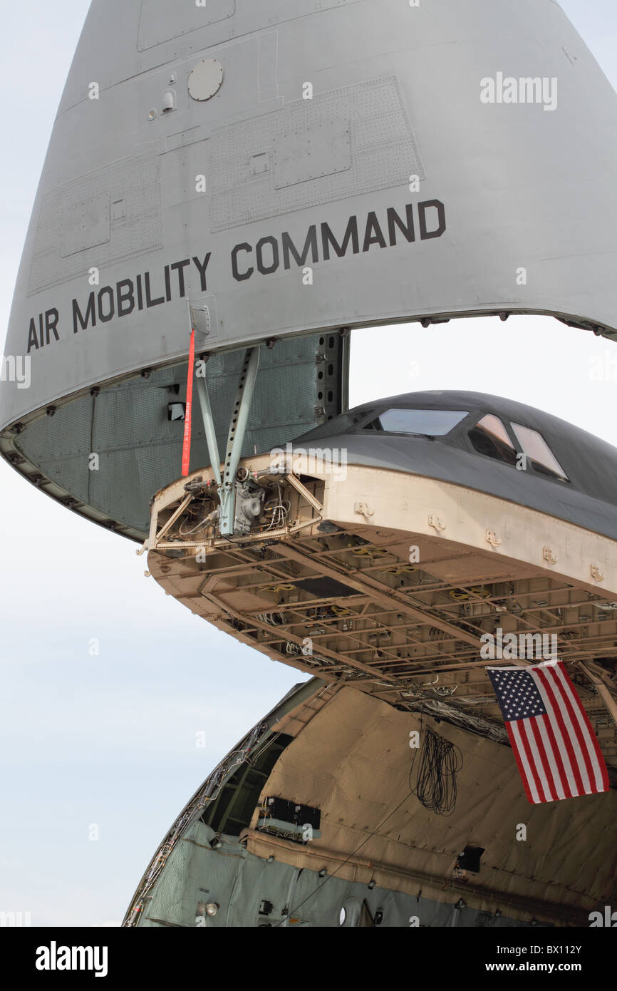 Lockheed Martin C-5 Galaxy con apertura anteriore del USAF di mobilità in aria il comando. Foto Stock