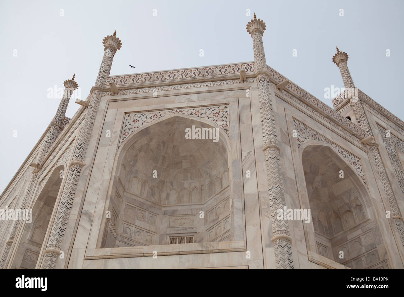 Taj Mahal monumento Agra India architettura Uttar mongolo bellezza panoramica old palace royal di marmo bianchi Foto Stock