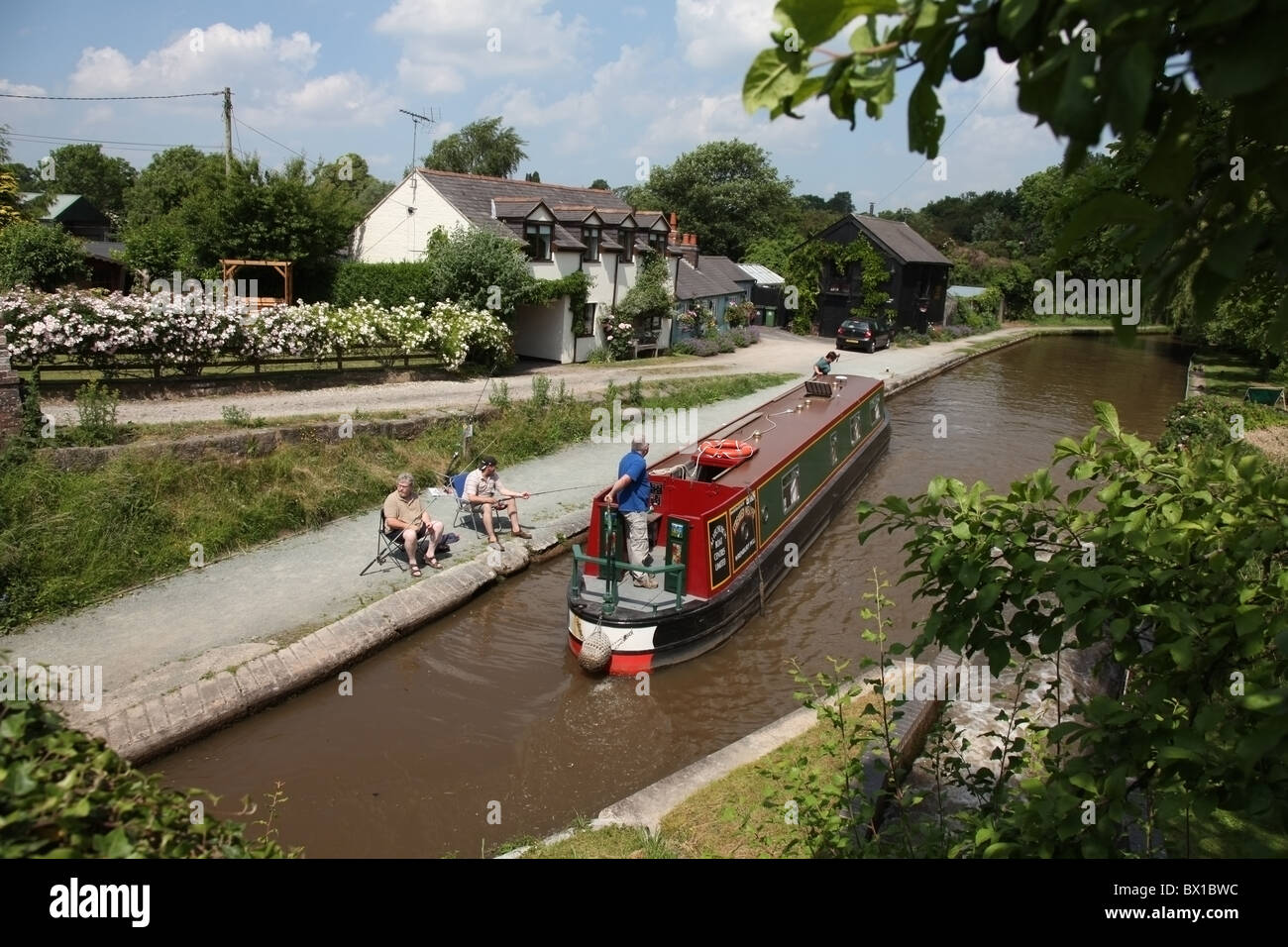 Blocca Llangollen Canal Galles Foto Stock