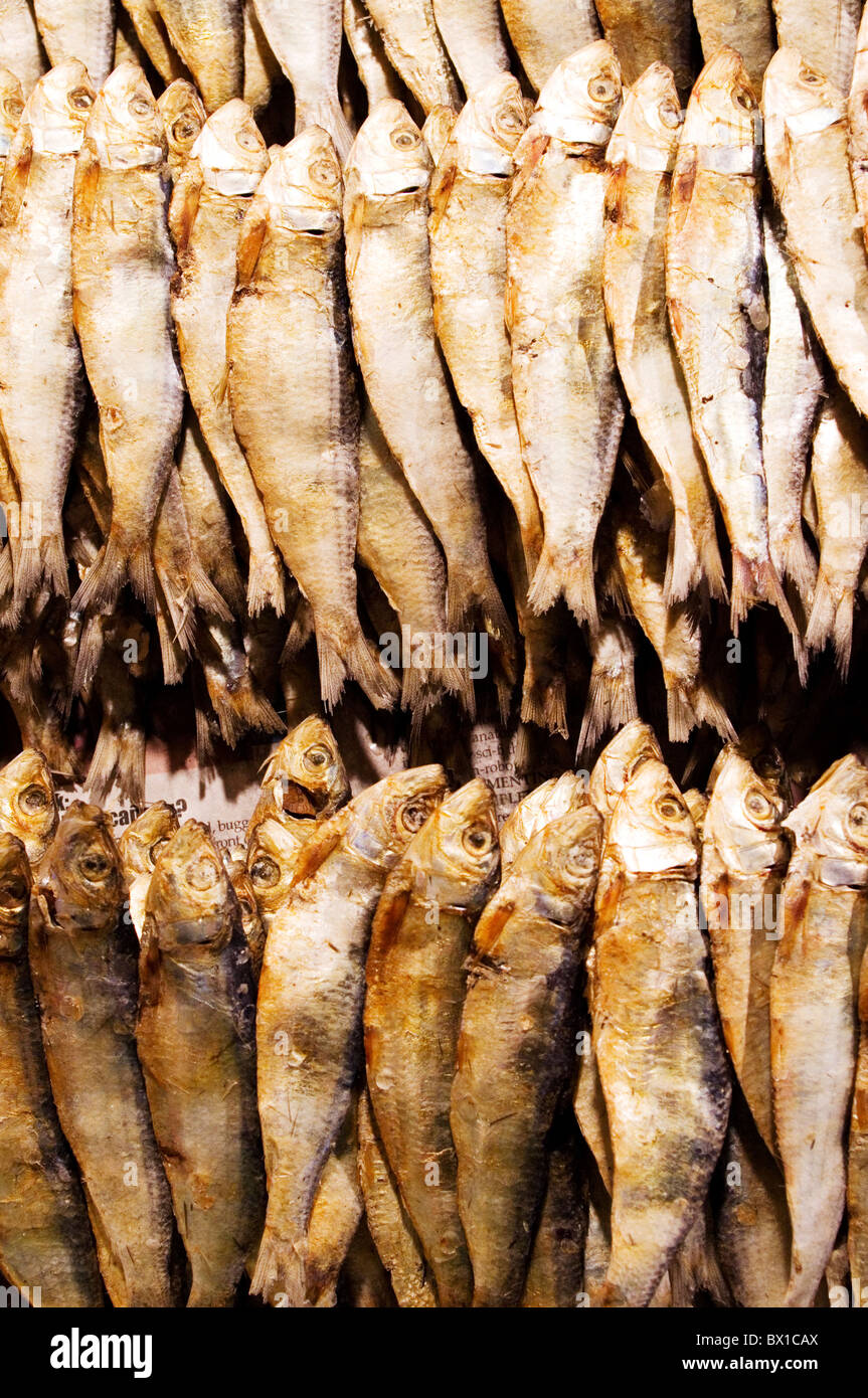Sun pesci secchi venduti nel mercato, le foto scattate nelle Filippine. Foto Stock
