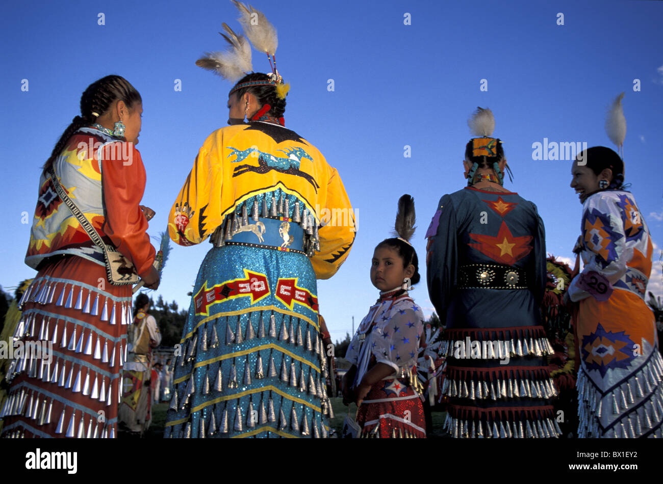 Oregon Pow Wow USA America Stati Uniti Warm Springs Reservation ballo di gruppo i nativi americani tradizione N Foto Stock