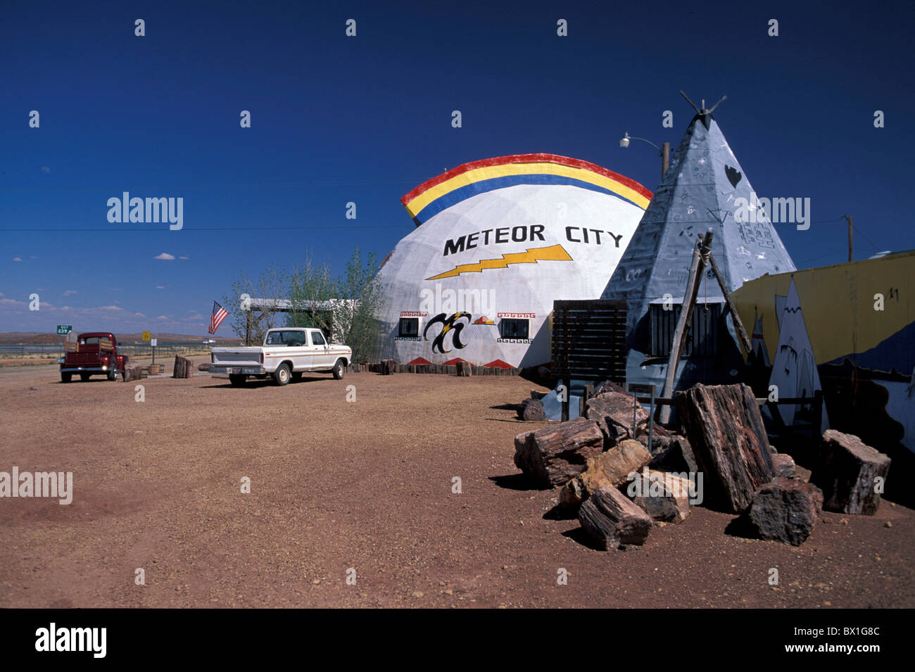 Arizona Meteor città regali Route 66 USA America Stati Uniti shopping Nord America tenda Foto Stock