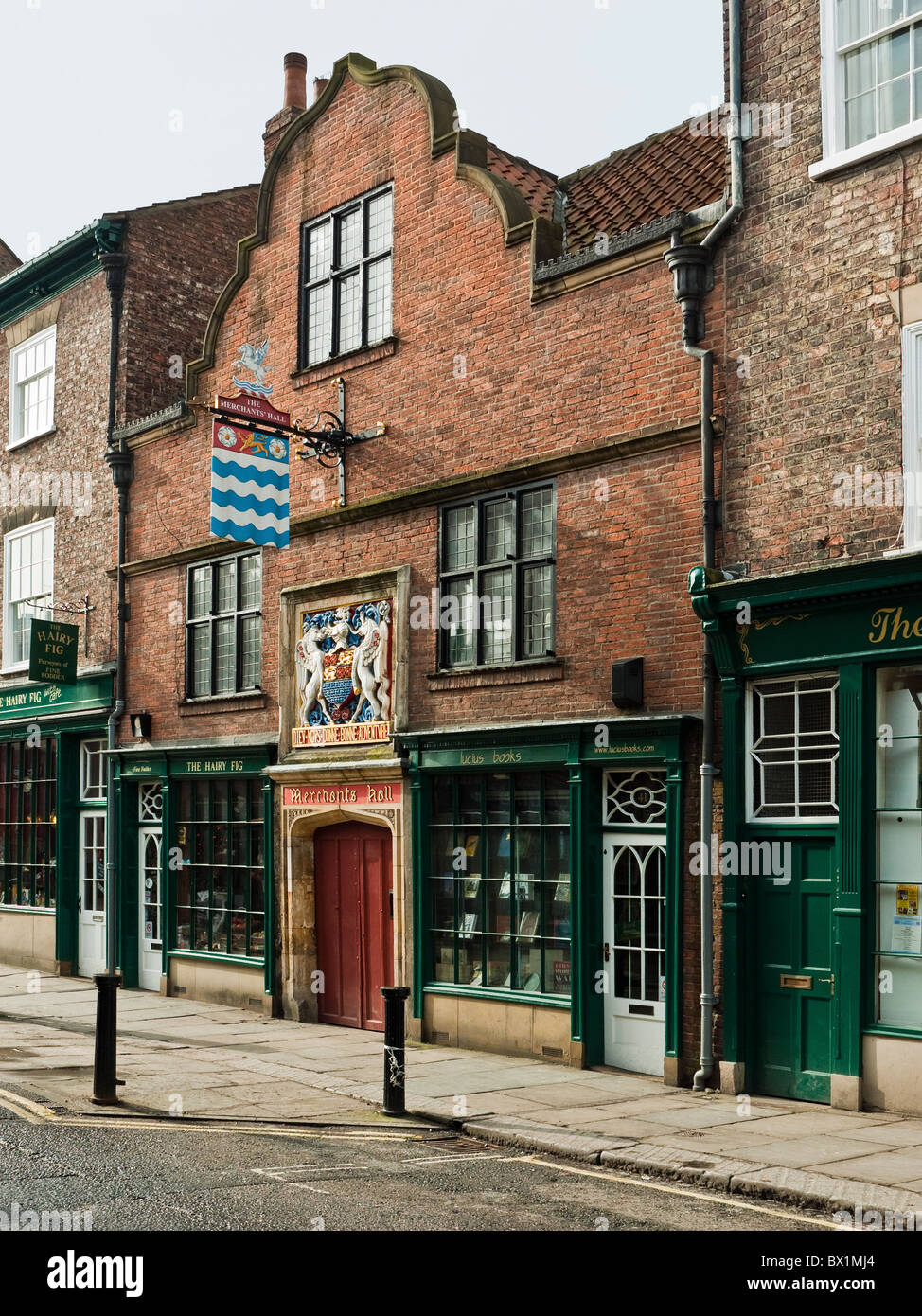 Ingresso al Merchant's Hall, Fossgate, città di York, nello Yorkshire, Regno Unito Foto Stock