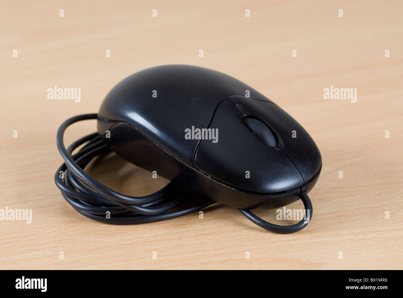 Calcolatore nero mouse Foto Stock