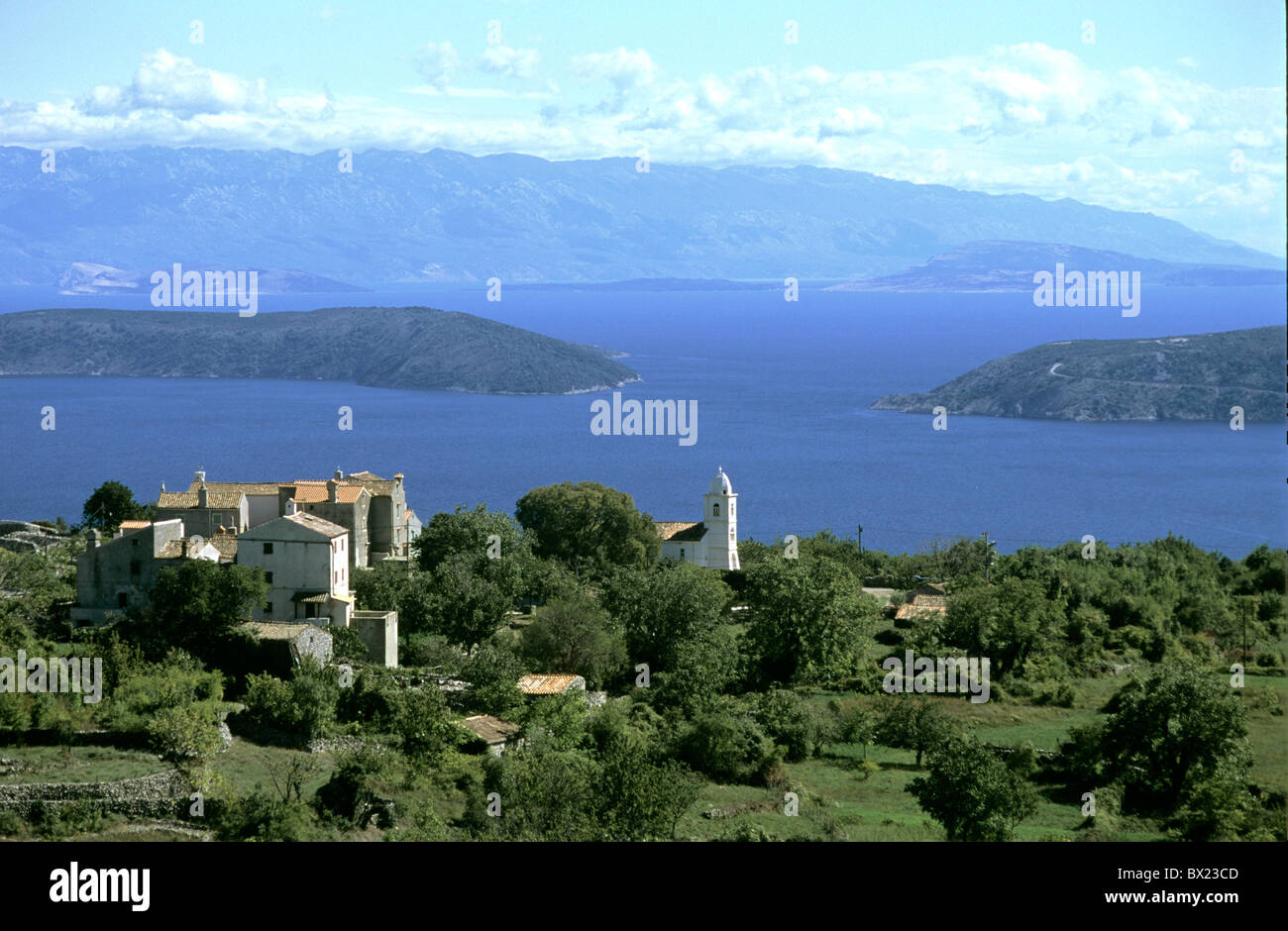 Croazia Europa Quarnero isola Isola Cherso villaggio mare adriatico scenario Foto Stock