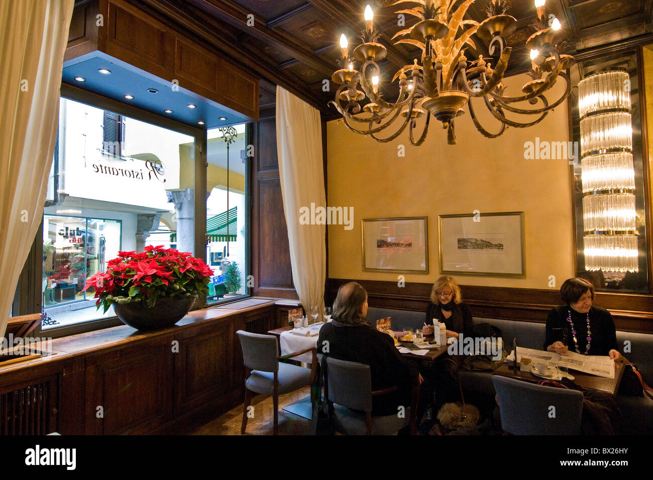 Il Grand Cafe al Porto, Lugano, Svizzera Foto Stock