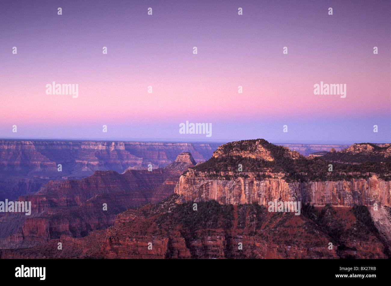 America Arizona Bright Angel point Colore Colore parco nazionale del Grand Canyon North Rim Stati Uniti Nord Am Foto Stock