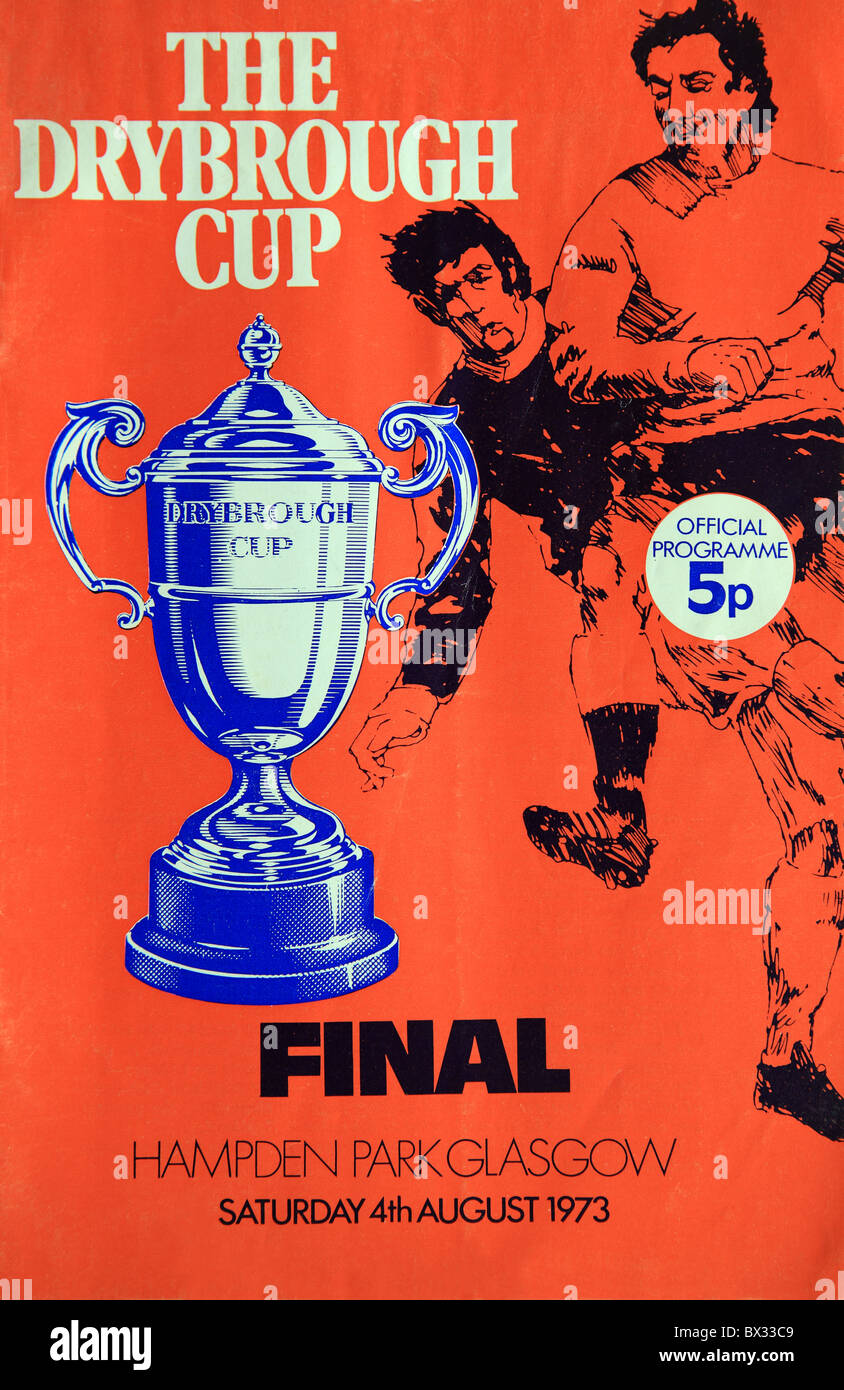 Programma di calcio per la Drybrough Cup finale all'Hampden Park Glasgow sabato 4 Agosto 1973 Foto Stock