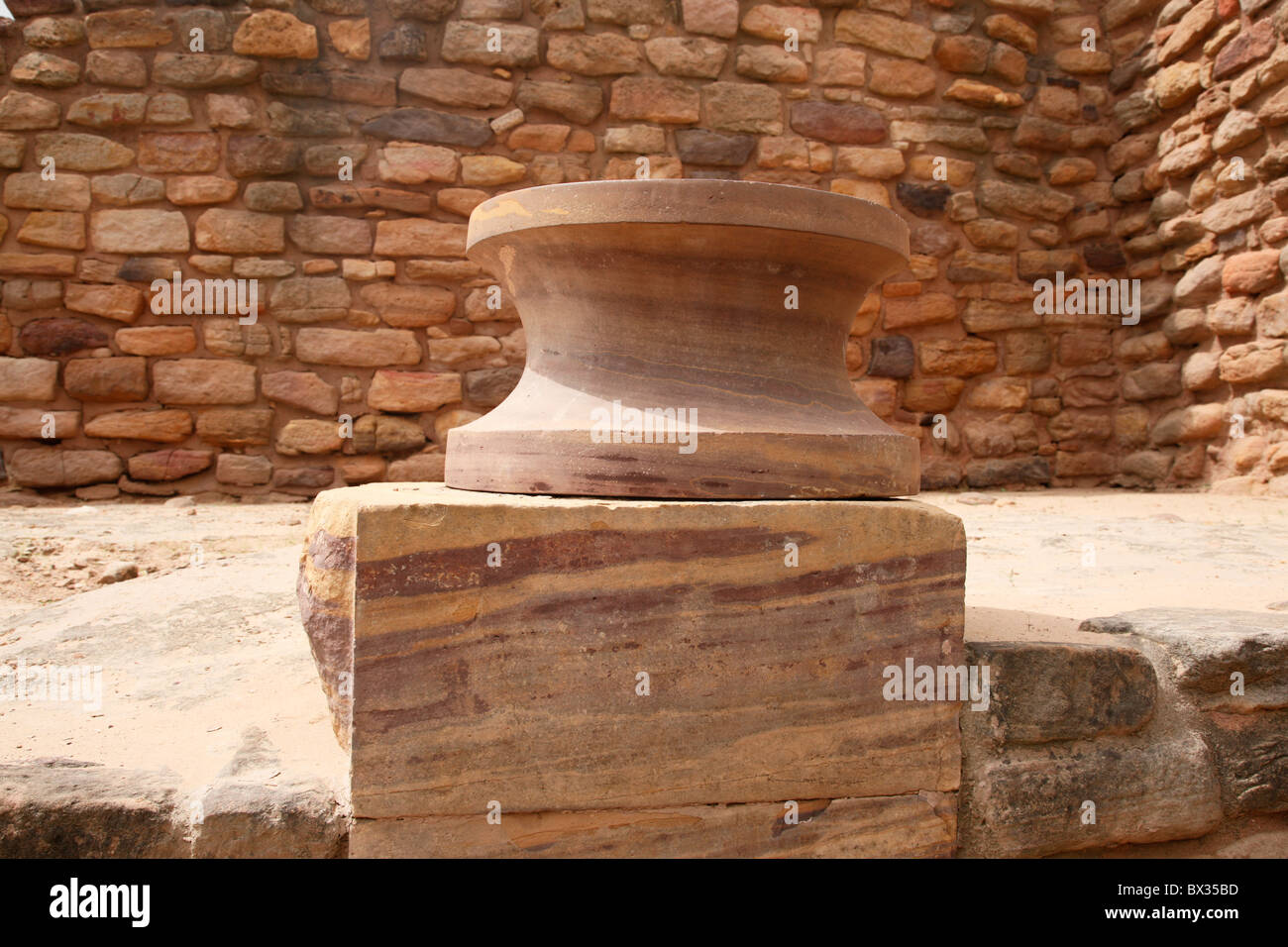 Resti di civiltà Harappa a Dholavira, Gujarat, India Foto Stock