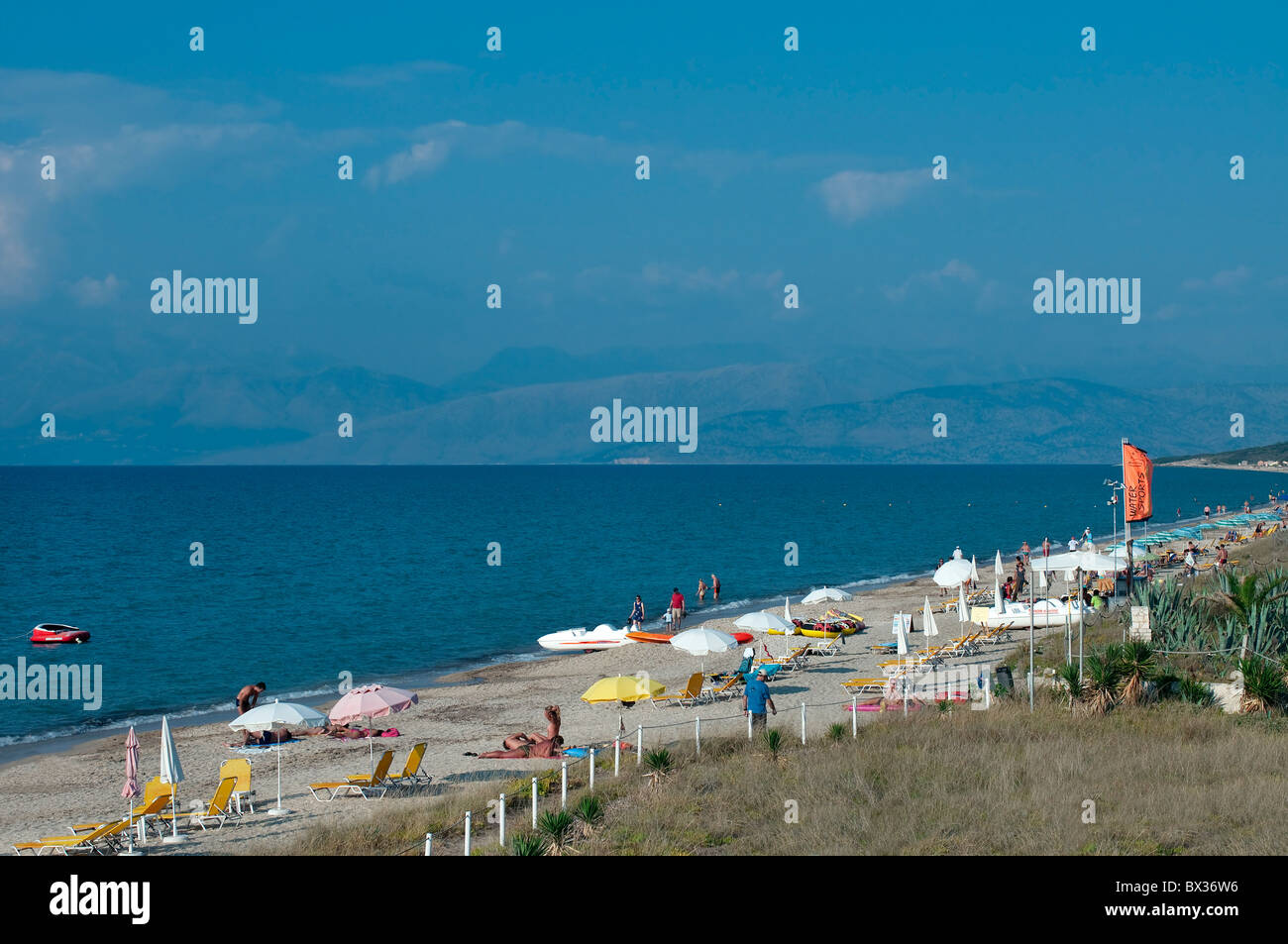 Spiaggia di Acharavi, Corfù, Grecia Foto Stock