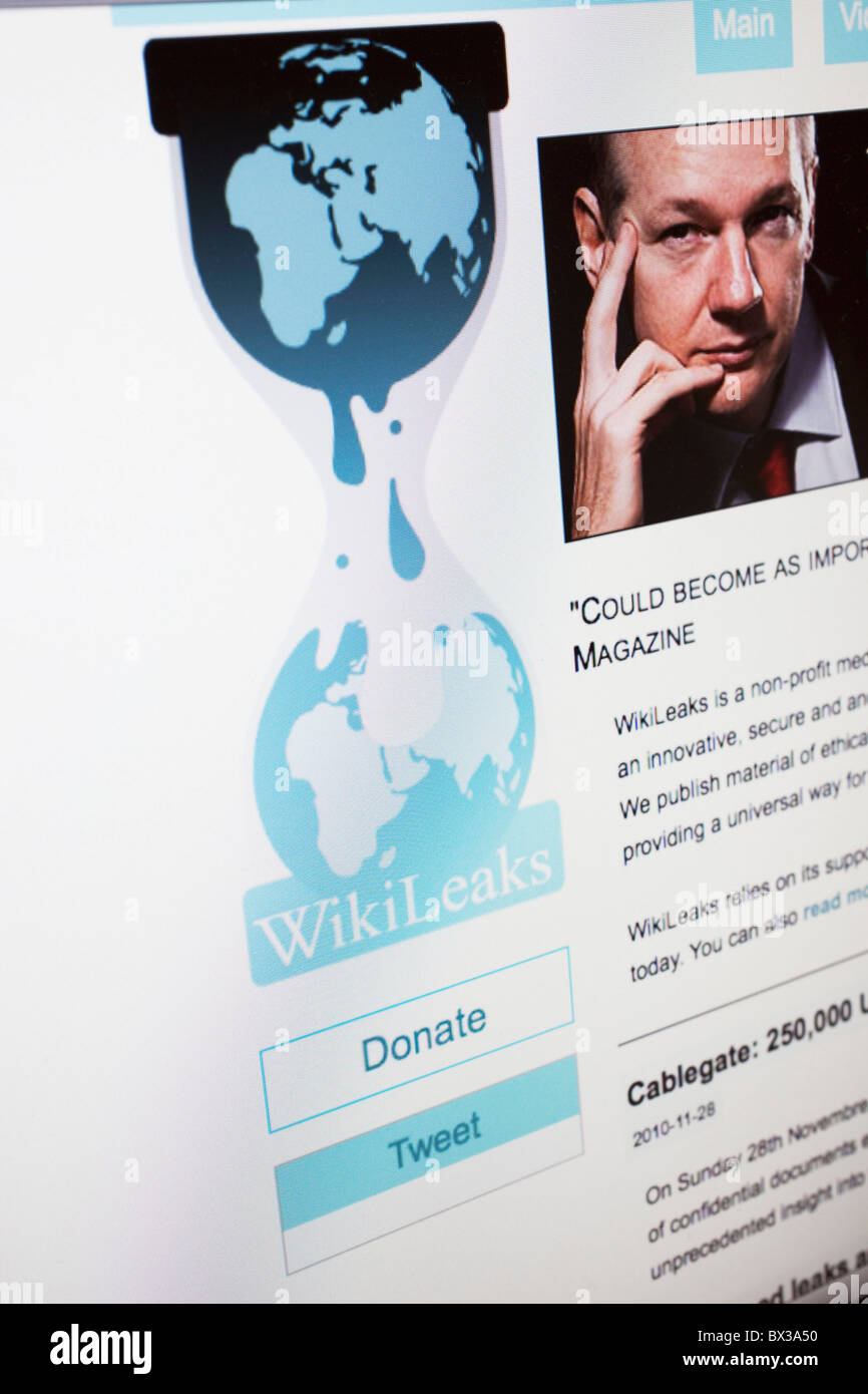 Fondatore del whistle-blowing sito Wikileaks, Julian Assange. Foto Stock