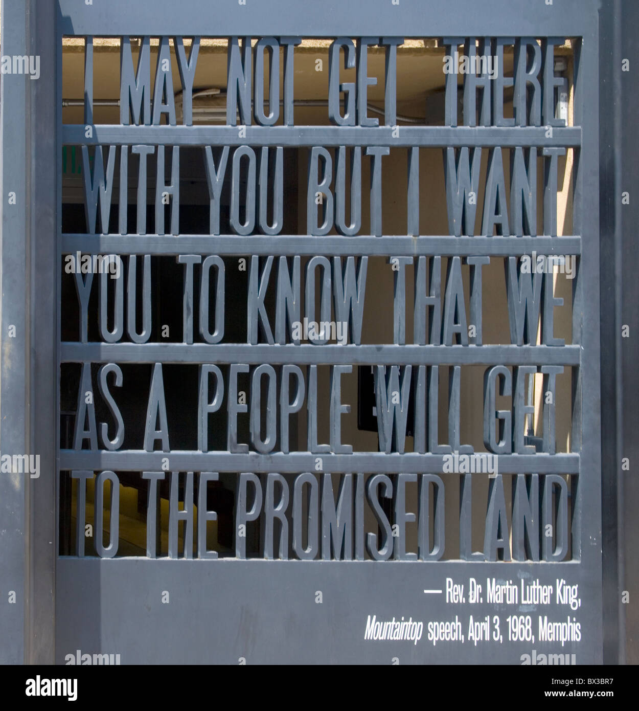 Museo dei diritti civili di Memphis, Tennessee. Mountain top discorso di Martin Luther King Foto Stock