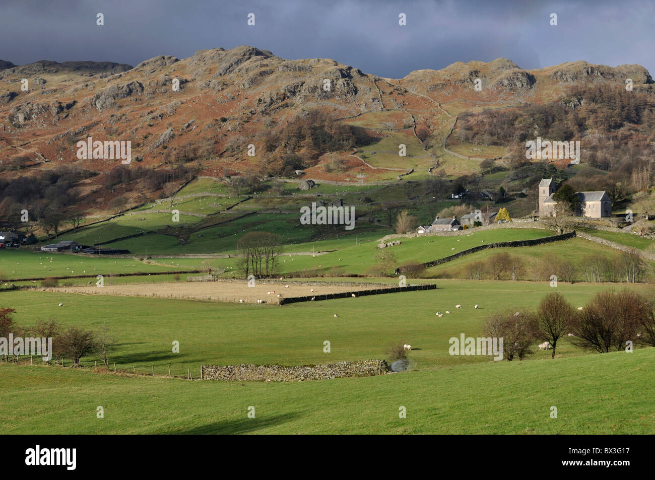 La chiesa, Kentmere, Lake District, Cumbria, Inghilterra Foto Stock