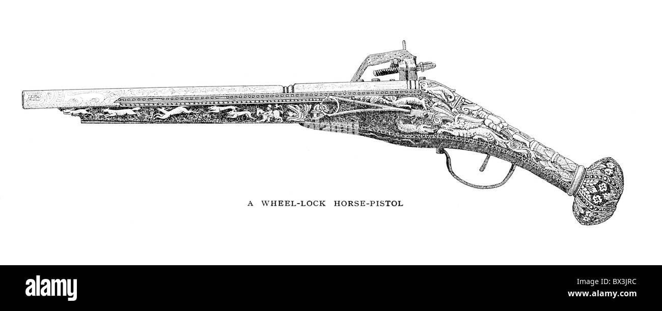 Un cavallo Wheel-Lock pistola o Puffer; circa cinquecento Foto Stock