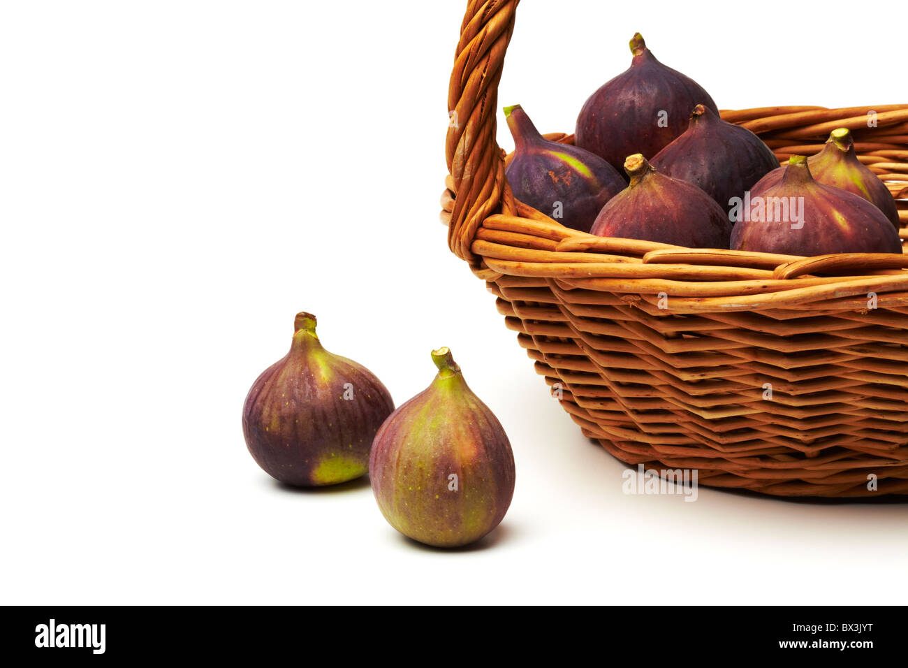 Fichi freschi in Basket Foto Stock