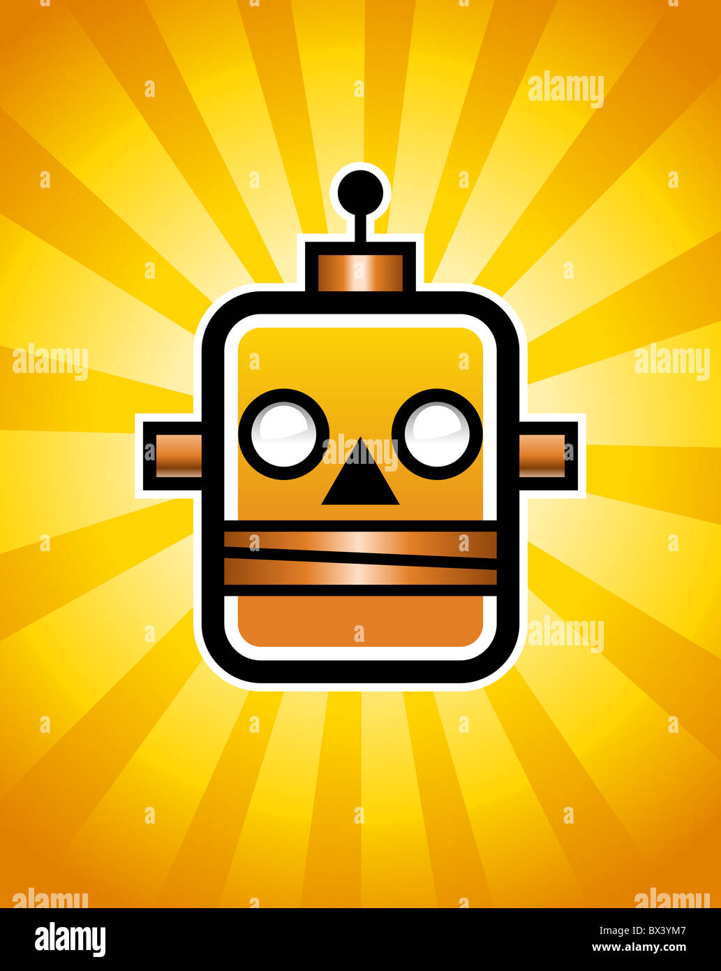Illustrazione di un robot retrò. Foto Stock