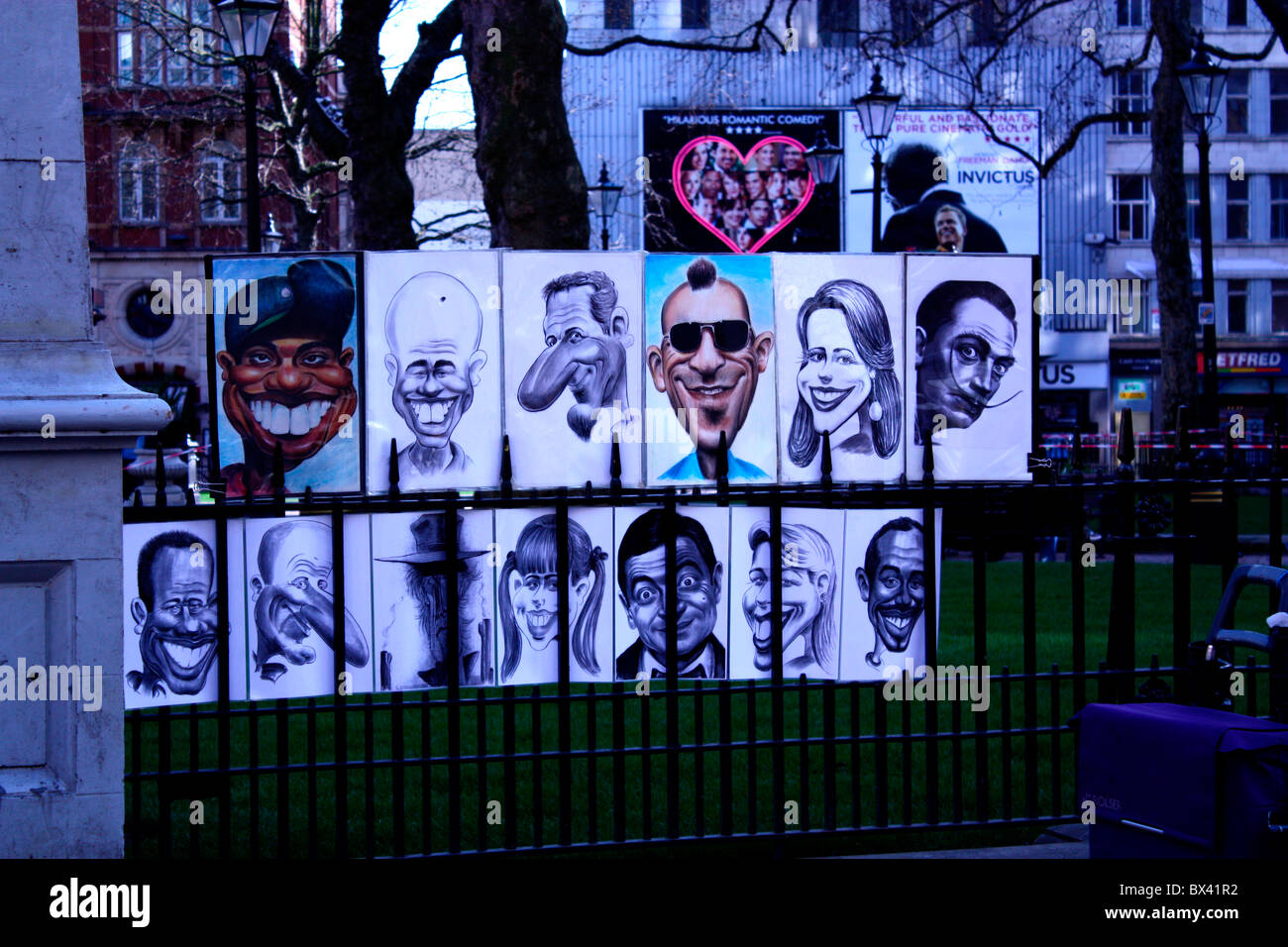 Lato strada mostra d'arte a Londra, Regno Unito Foto Stock