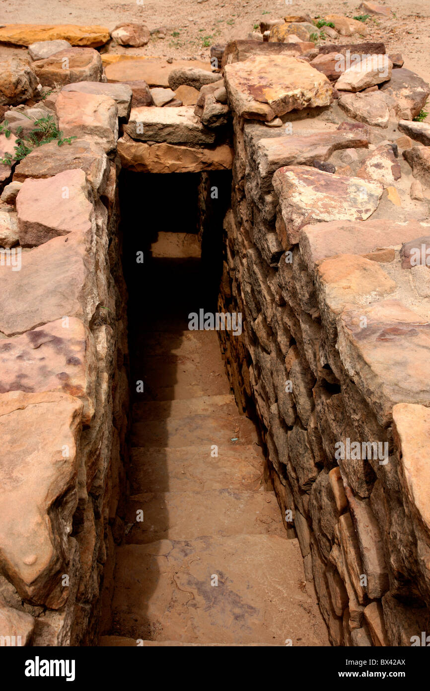 Dholavira, un sito scavato della città antica della civiltà Harappa, Gujarat, India Foto Stock