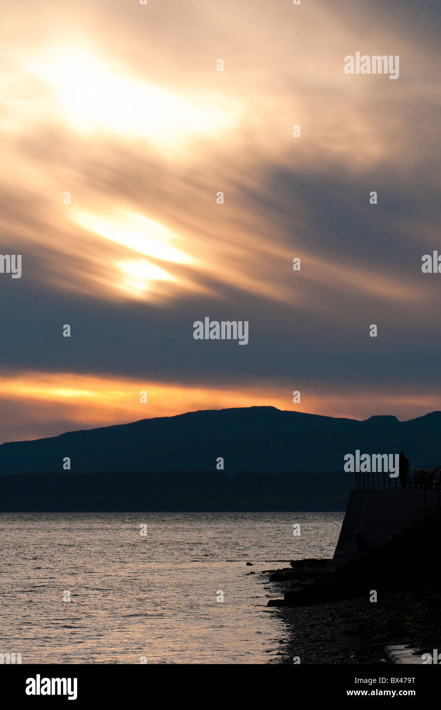 Isle of Mull da Oban al tramonto Foto Stock