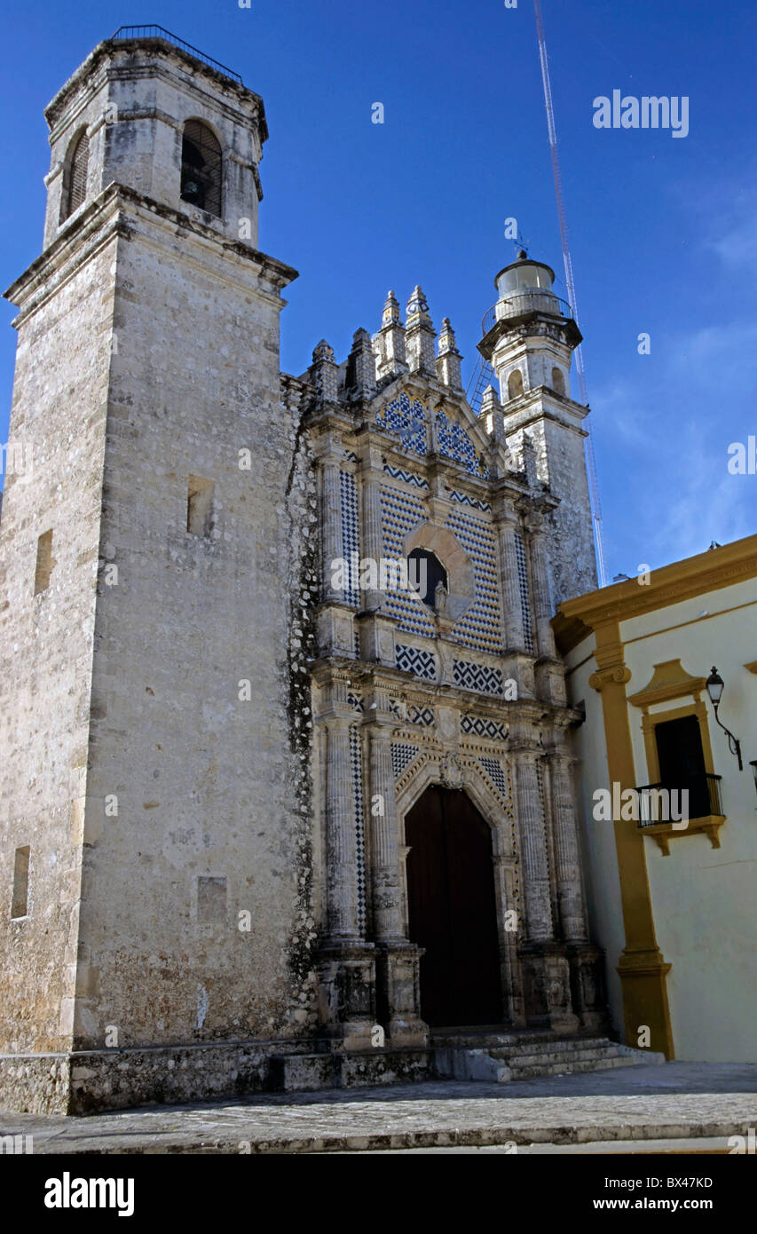 La facciata della Cattedrale dell Immacolata Concezione, Campeche, Messico. Foto Stock