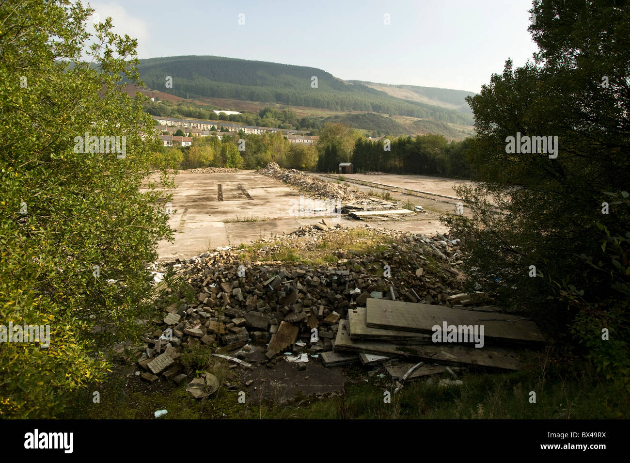 Sito di una fabbrica demolito Foto Stock