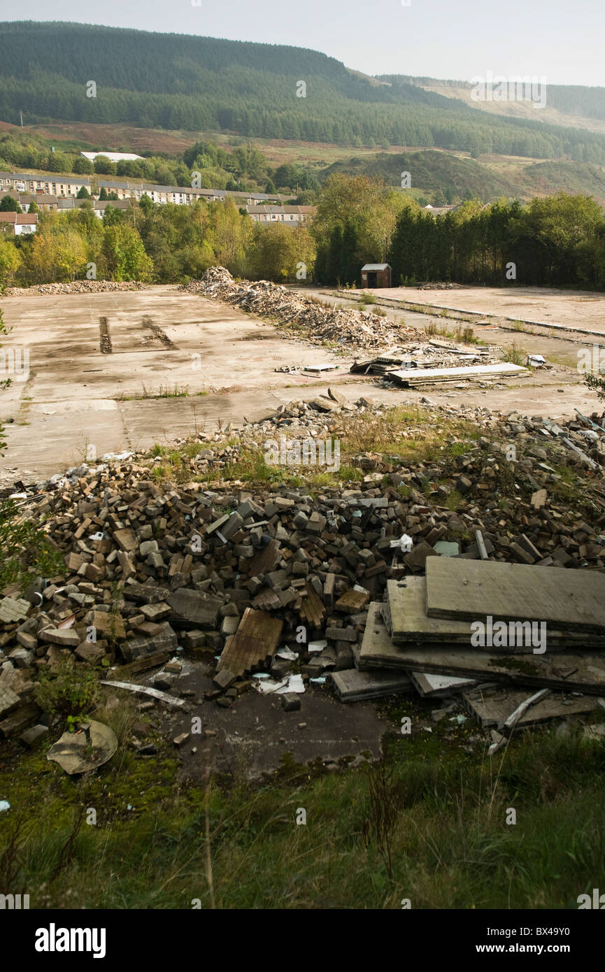 Sito di una fabbrica demolito Foto Stock