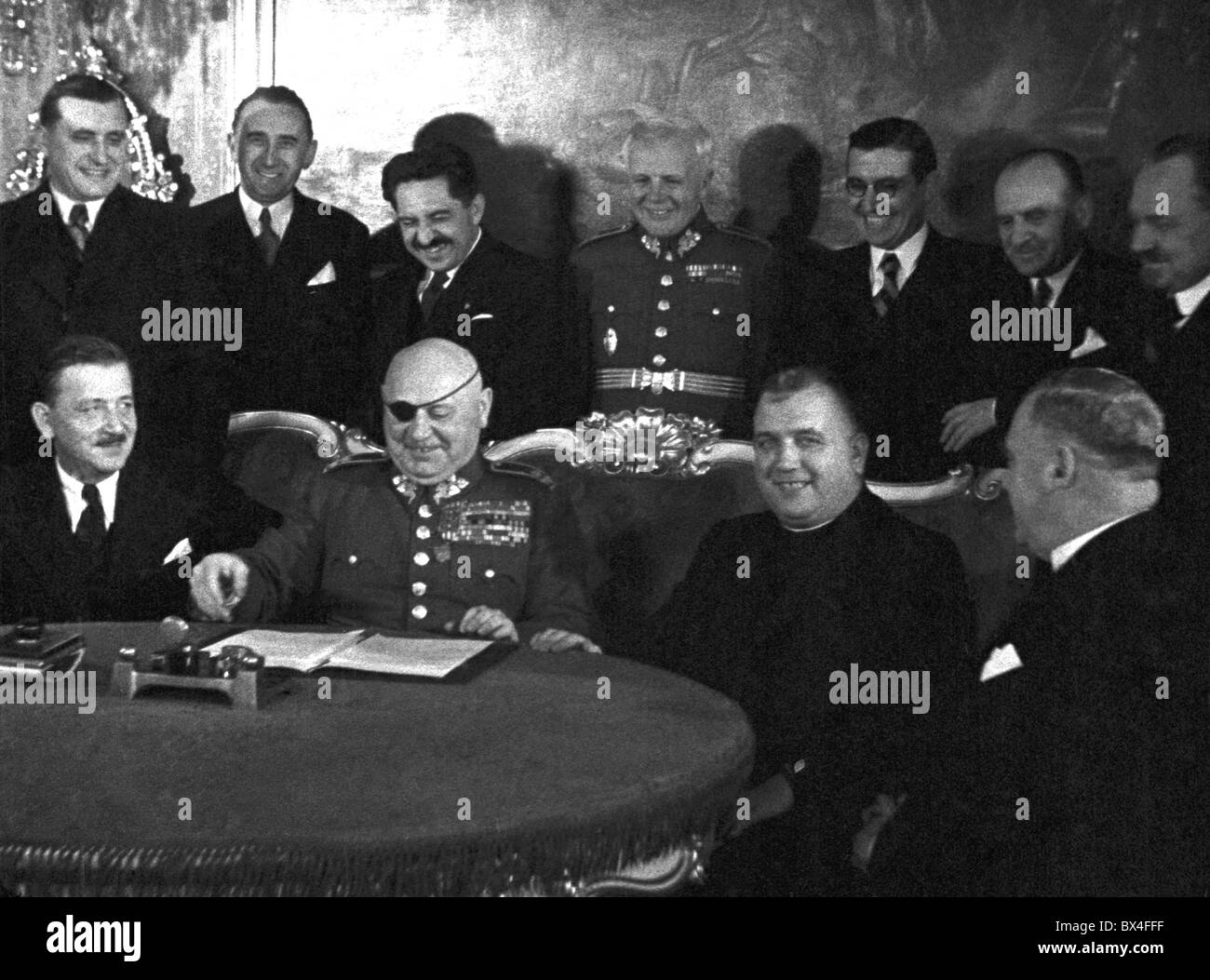 Praga 28 novembre 1938. Assemblea nazionale ha approvato l autonomia della Slovacchia e stabilito un nuovo nome ' Czecho - Slovacchia." , Foto Stock