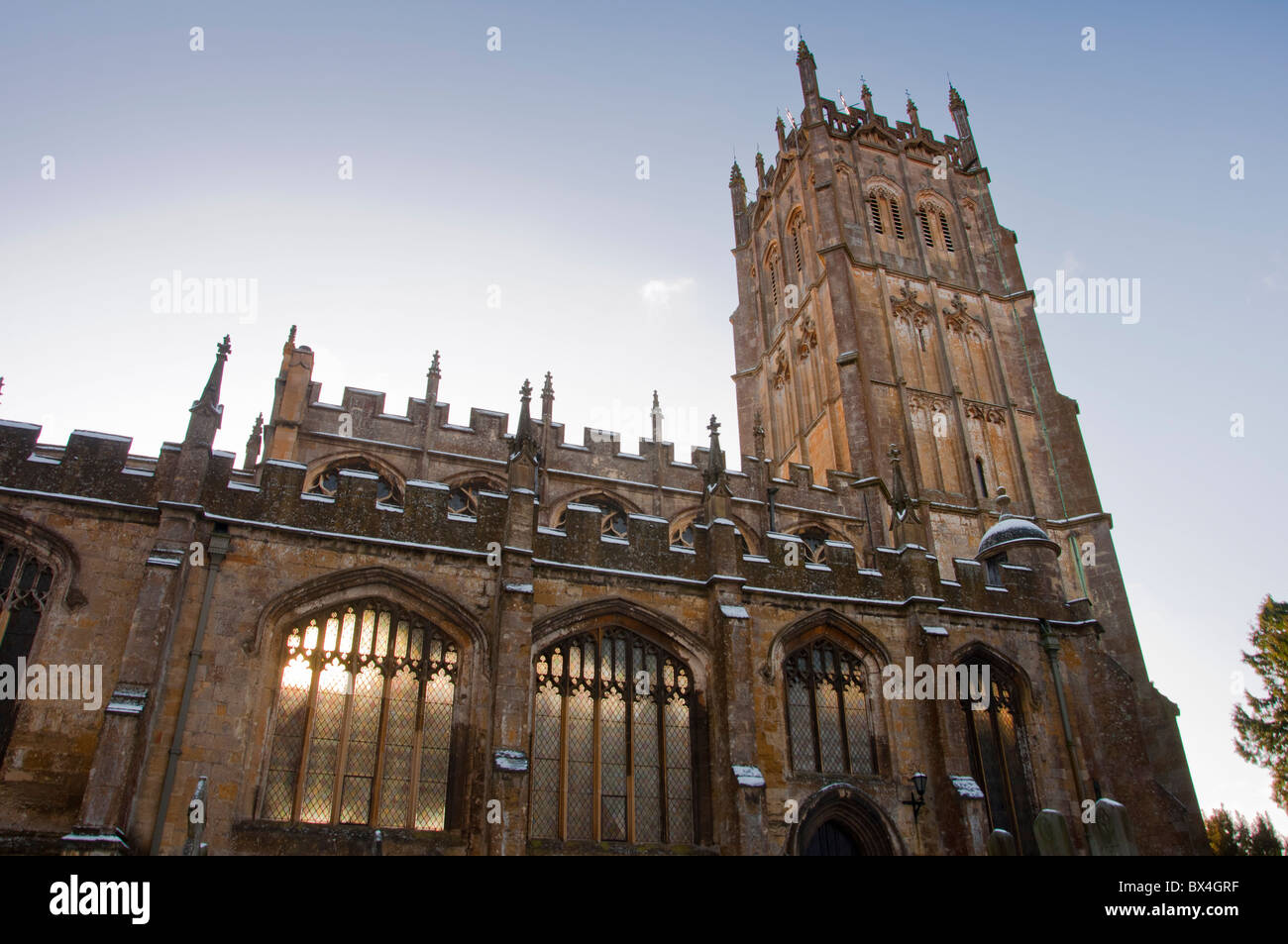 La lana la chiesa di San Giacomo a Chipping Campden, Cotswold regione, Gloucestershire, England, Regno Unito Foto Stock