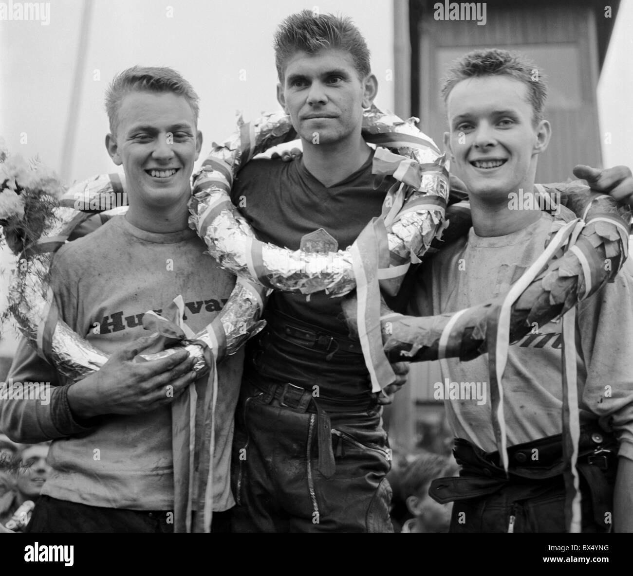 Tore Hallman Jan Johansson, motocross Foto Stock