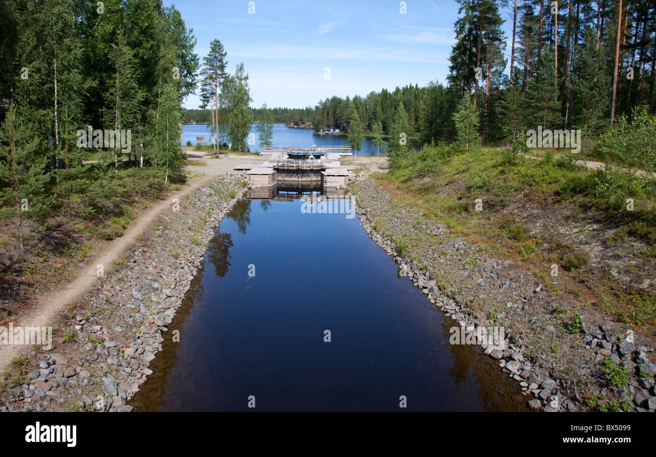 Kuivataipale , restaurato museo canal tra il Lago Kuvansi e lago Paasvesi , Finlandia Foto Stock