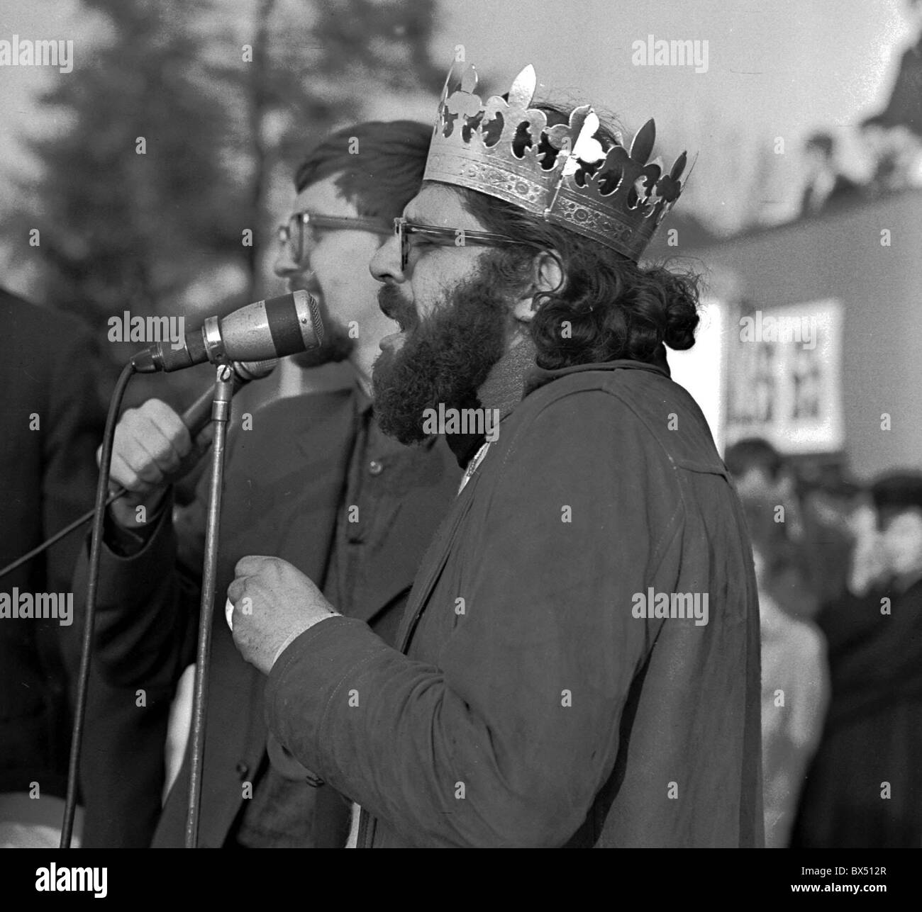 Allen Ginsberg, 'Majales', di protesta, manifestazione, movimento hippie Foto Stock