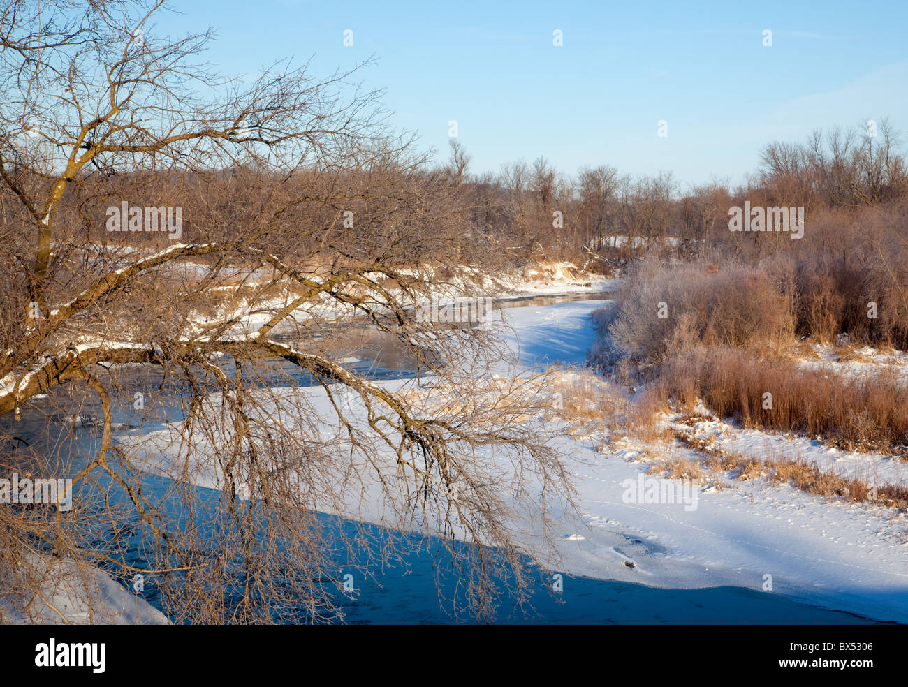 La Turchia fiume, lungo il fiume Bluffs Scenic Byway, County Road B40, Fayette County, Iowa Foto Stock