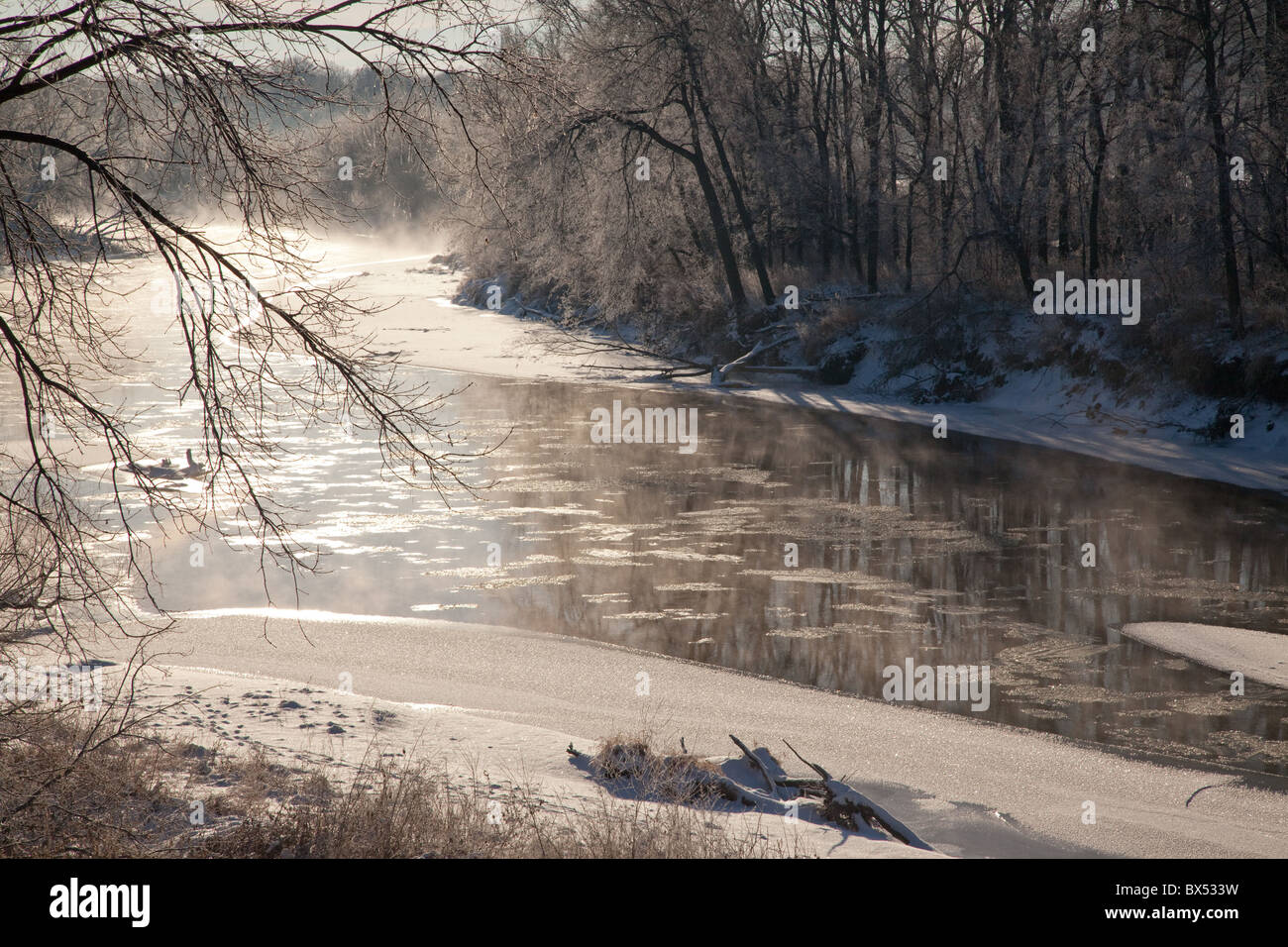 La Turchia fiume, lungo il fiume Bluffs Scenic Byway, Fayette County, Iowa Foto Stock
