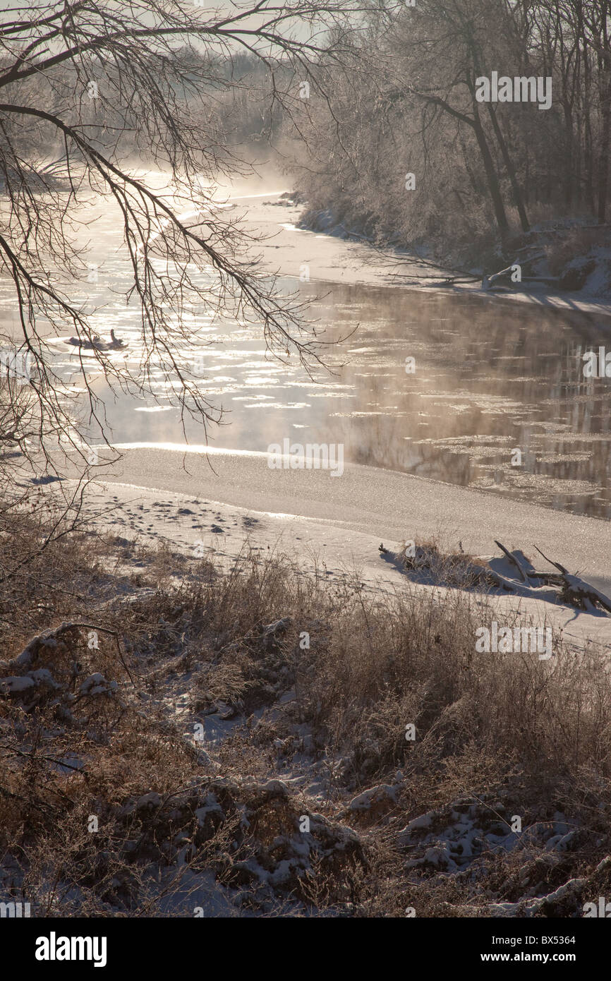 La Turchia fiume, lungo il fiume Bluffs Scenic Byway, County Road B40, Fayette County, Iowa Foto Stock