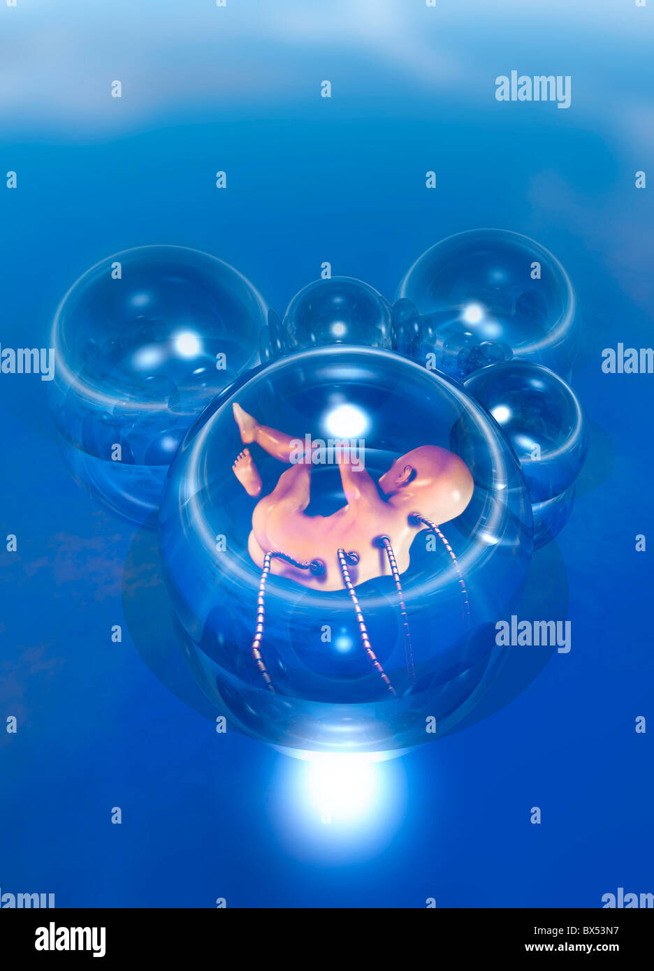 La clonazione umana, artwork Foto Stock