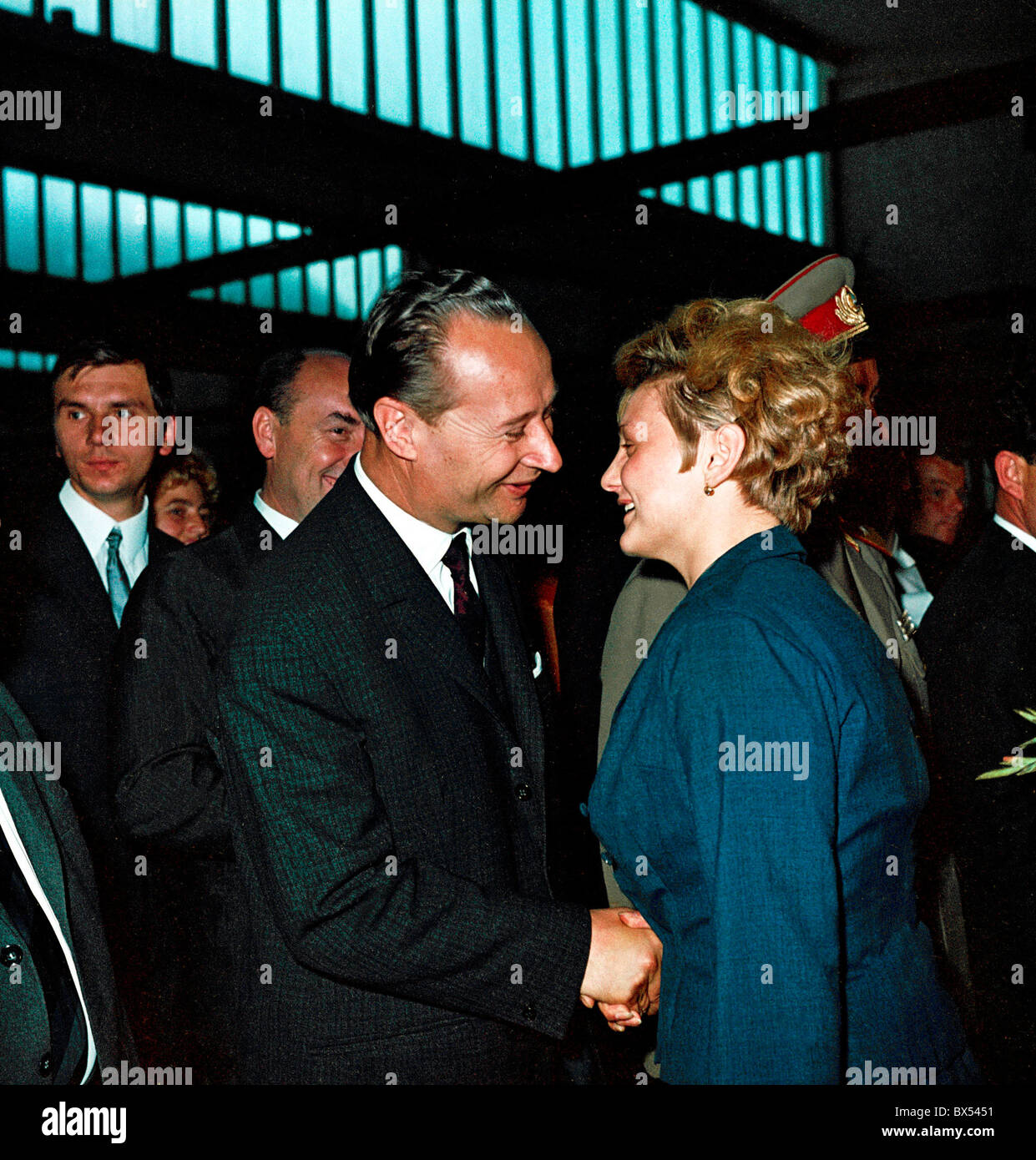 Il partito comunista leader Alexander Dubcek incontra i lavoratori della fabbrica Avia a Praga, Aug.17, 1968. CTK foto/Jovan Dezort Foto Stock