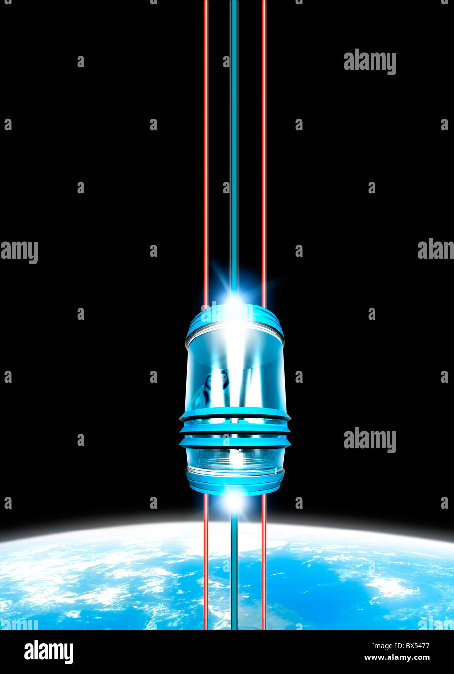 L'ascensore spaziale, artwork Foto Stock