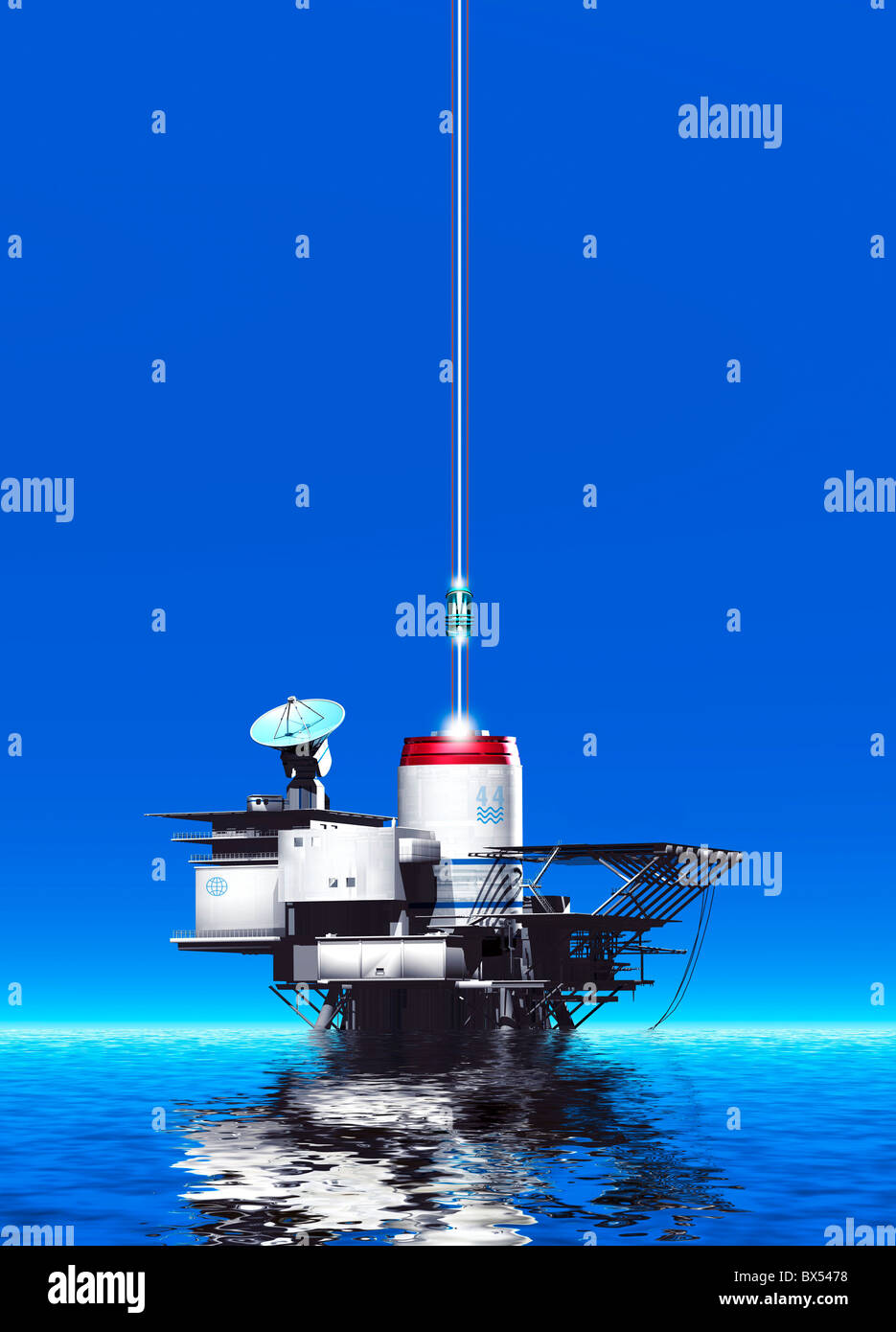 L'ascensore spaziale stazione, artwork Foto Stock