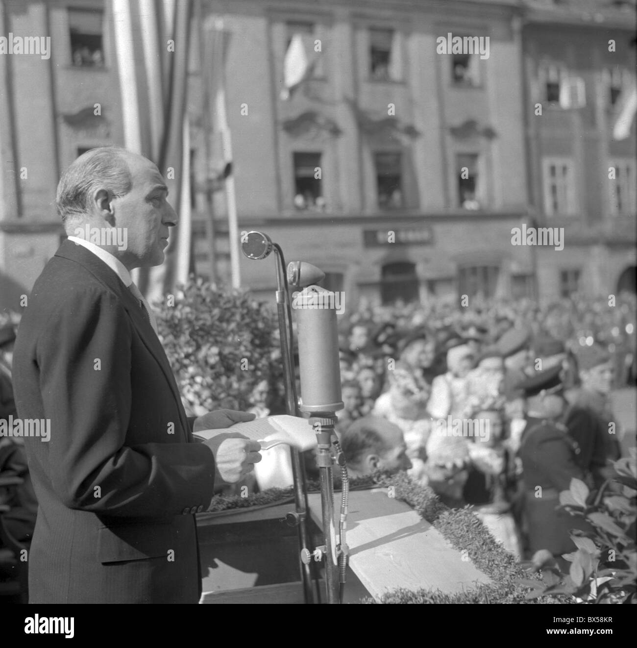 Cheb, celebrazione di noi liberatori, memorial scoprimento, Laurence Steinhartd Foto Stock