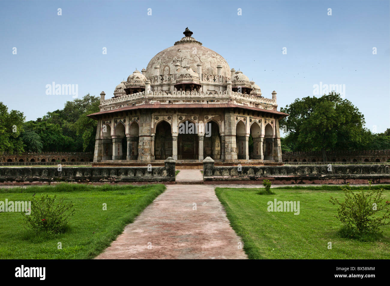 Isa Khan Niazi tomba, la tomba di Humayun complessa, Delhi, India. Foto Stock