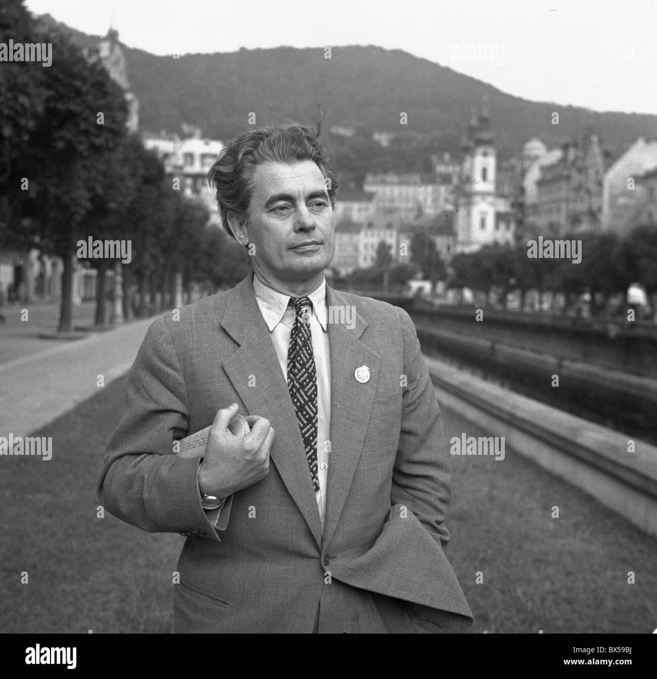 Carlsbad - 1951. Dutch documentarista Joris Ivens. CTK Vintage foto Foto Stock