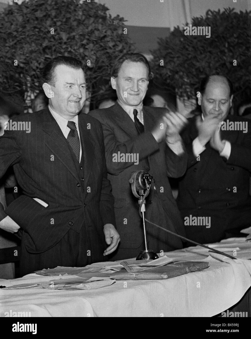 La Cecoslovacchia Febbraio 1948. Dopo il putsch comunista della democrazia in questo paese scomparso e un sistema totalitario durato oltre Foto Stock