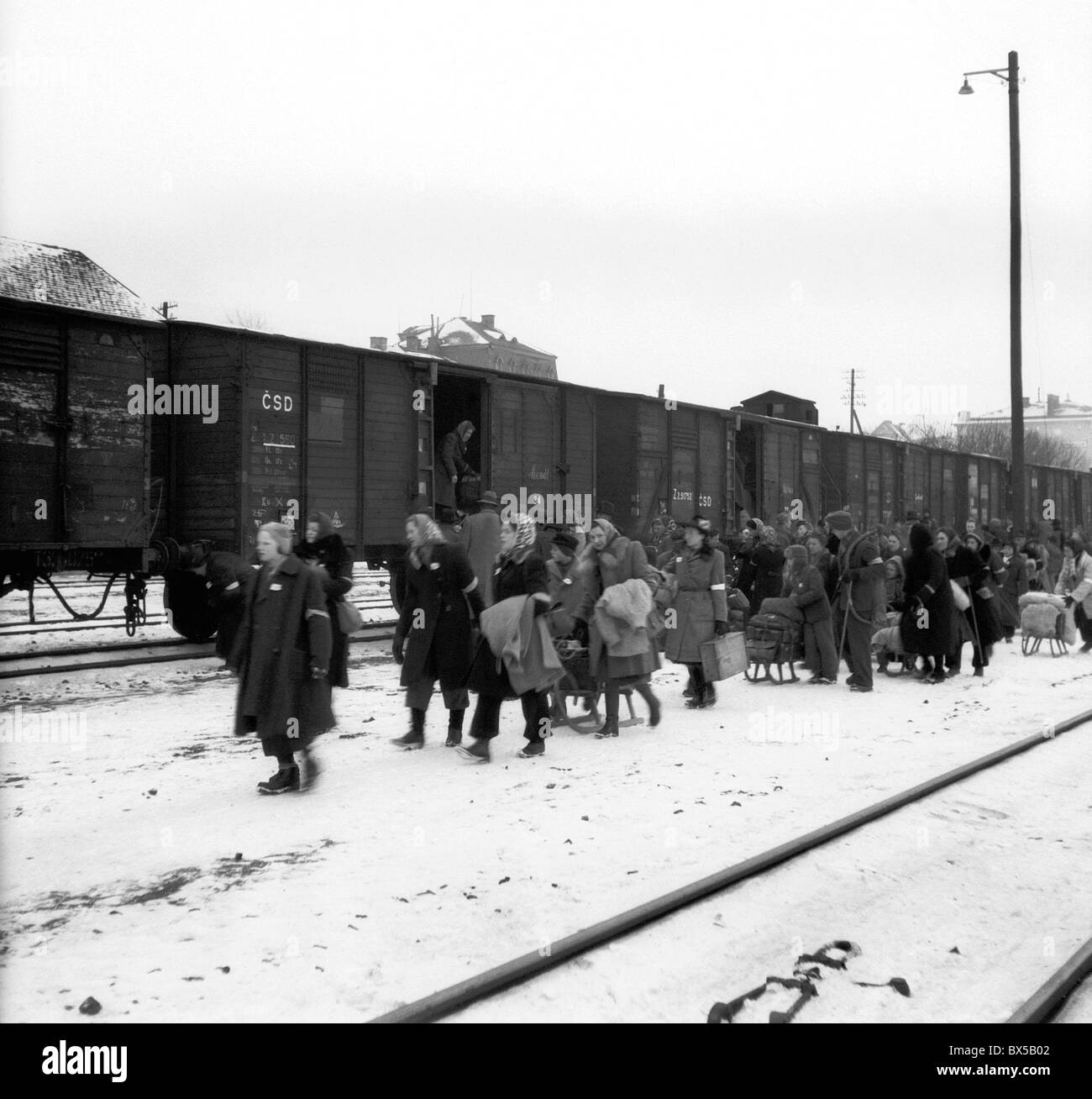 Tedeschi etnici, la deportazione dalla Sudetenland Foto Stock