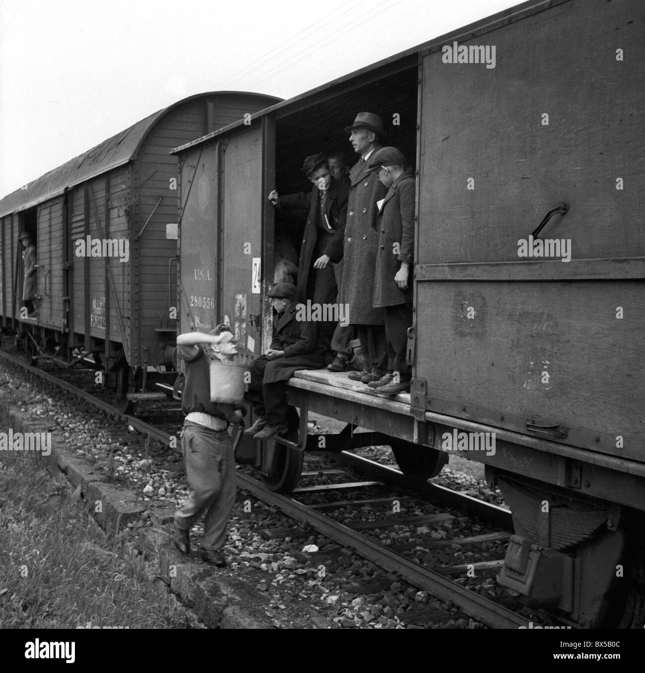 Tedeschi etnici, la deportazione dalla Sudetenland Foto Stock