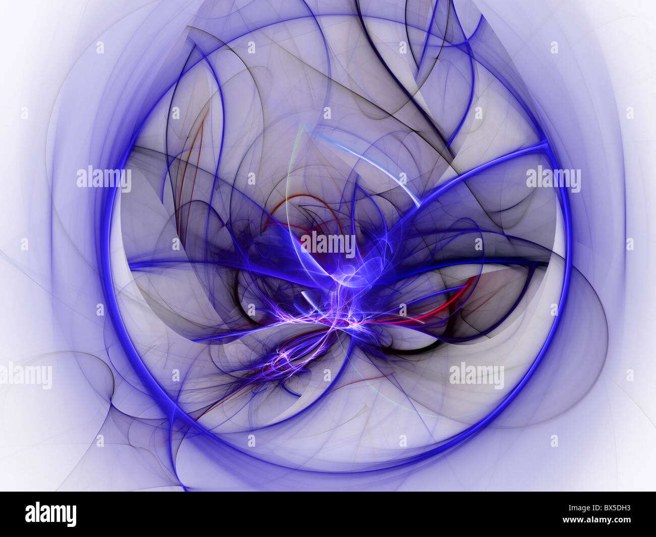 In modo digitale resa astratta cerchio blu con onde di energia. Sfondo o sfondo. Foto Stock