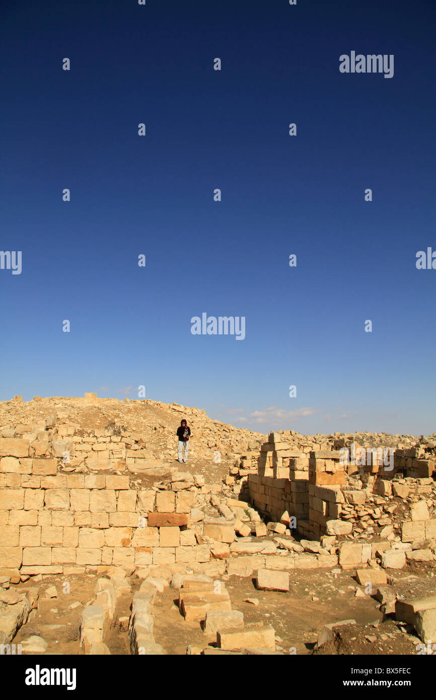 Israele, Rehovot nel Neghev sulla Nabatran incenso di rotta, resti della città bizantina Foto Stock