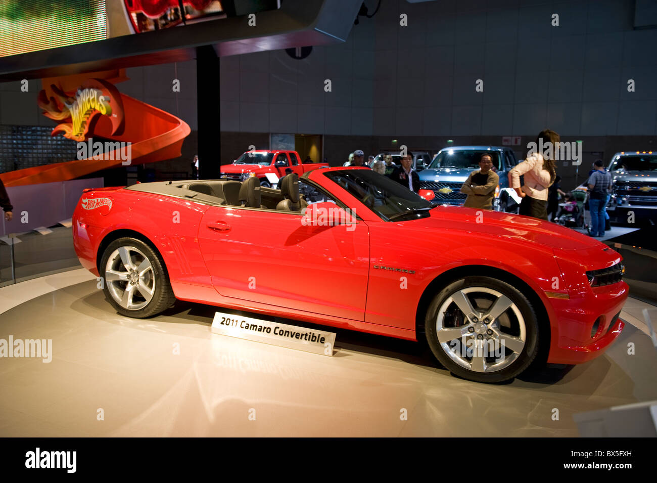 Chevy Camaro Cabrio debutto mondiale al 2010 Auto Show di Los Angeles in Los Angeles Convention Center di Los Angeles, California, Stati Uniti d'America Foto Stock