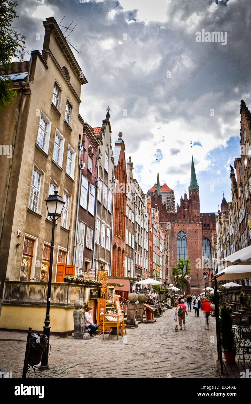 La storica città di Gdansk, Polonia Foto Stock